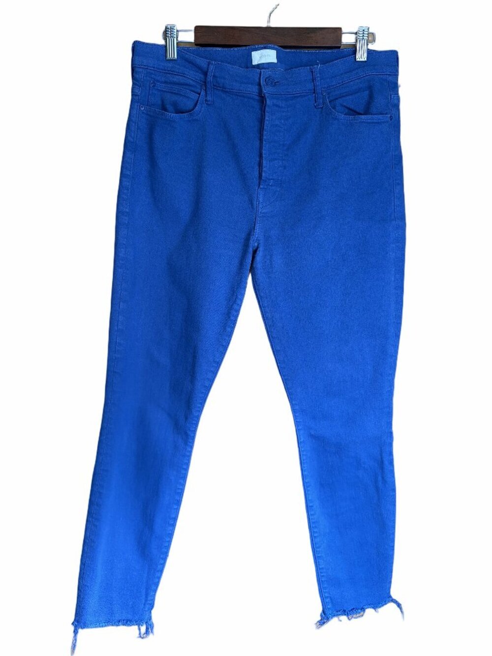 MOTHER DENIM | The Stunner Ankle Fray Play date in Mazerine Blue Sz 33